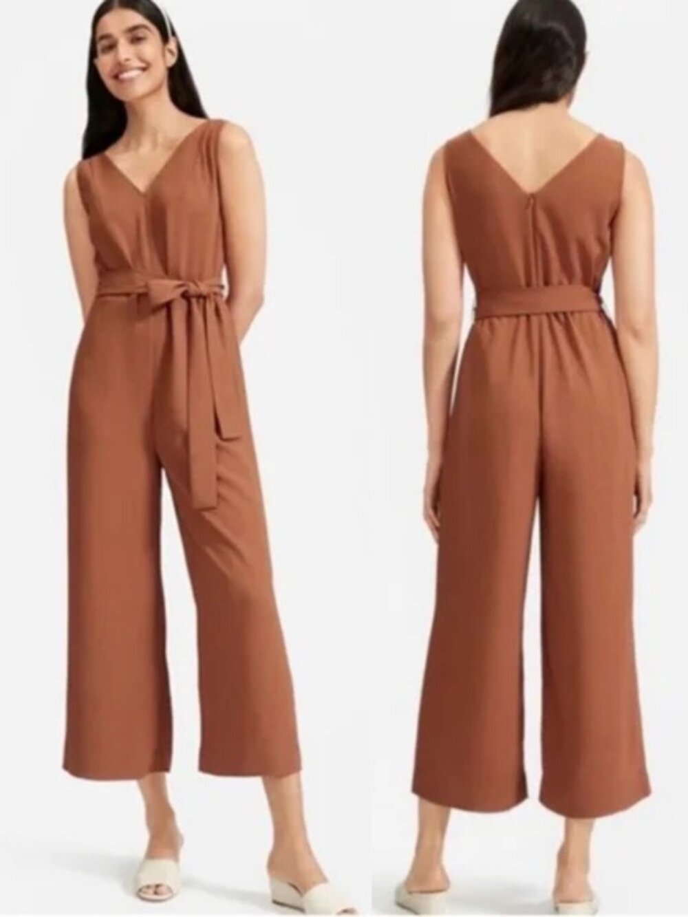 Everlane Women's Japanese GoWeave Essential Jumpsuit‎ Size 8 Wide Leg Minimalist